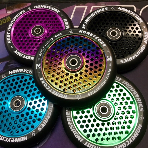 Root Industries Honeycore Black Pro Scooter Wheels 2-Pack Purple 120mm (2 buc.)