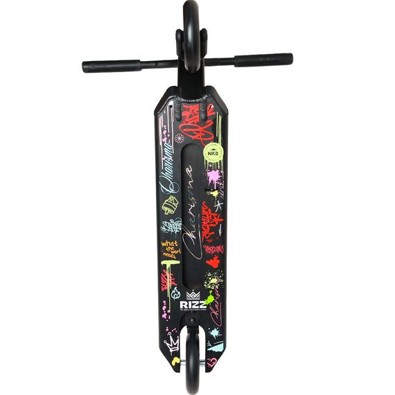 NKD RIZZ Stunt Scooter negru și curcubeu 81 cm