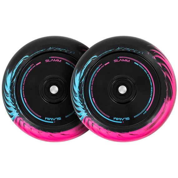 SLAMM Swirl Hollow Core Black-Blue-Pink set de roți pentru scuter 110 mm