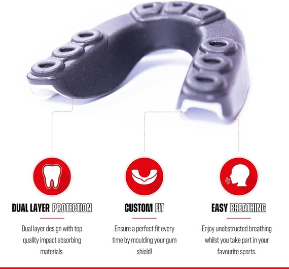 Apărător bucal CORE Protection Mouth Guard Gum Shield Negru