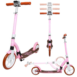 Transport urban Scooter cu suspensie frontală Story Retro Ride roz și alb