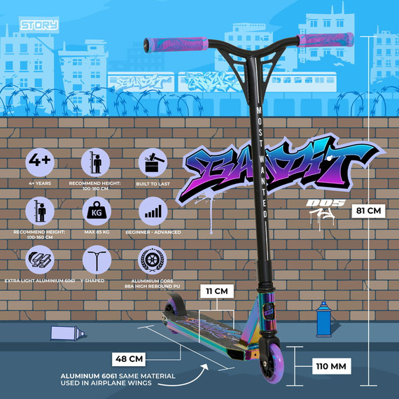 Story Bandit DOS Neo Wys Scooter de performanță. 81 cm