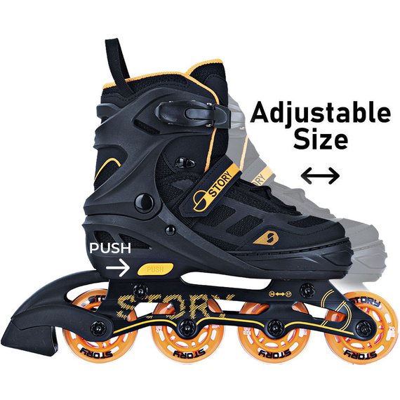 Story Fusion Adjustable Inline Skates Portocaliu