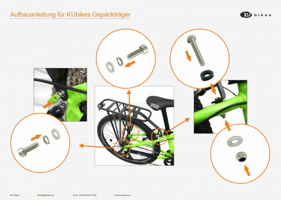 Suport biciclete din aluminiu KUbikes - pentru KUbikes 20S / 20L / 24S / 24L / 26 / 27.5S / 27.5M / 27.5L Negru