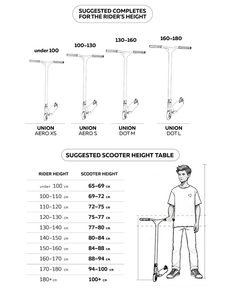 Union Aero XS Scooter Scooter de performanță Negru wys. 73 cm
