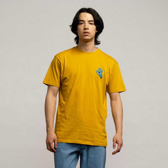SANTA CRUZ Screaming Hand Chest T-Shirt Old Gold
