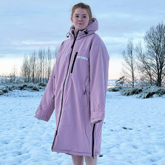 Poncho Poncho Jacket Story Change Robe Rose Tinted Pink