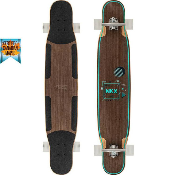 Longboard pentru dansatori NKX Geometric Walnut Green 117 cm