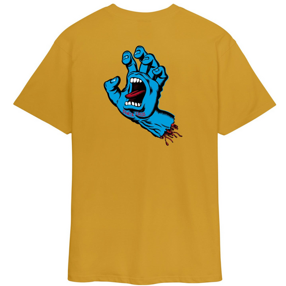 SANTA CRUZ Screaming Hand Chest T-Shirt Old Gold