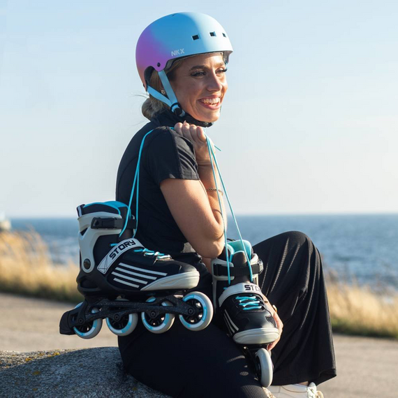 NKX Brain Saver BCG Cască de skateboarding negru și verde L