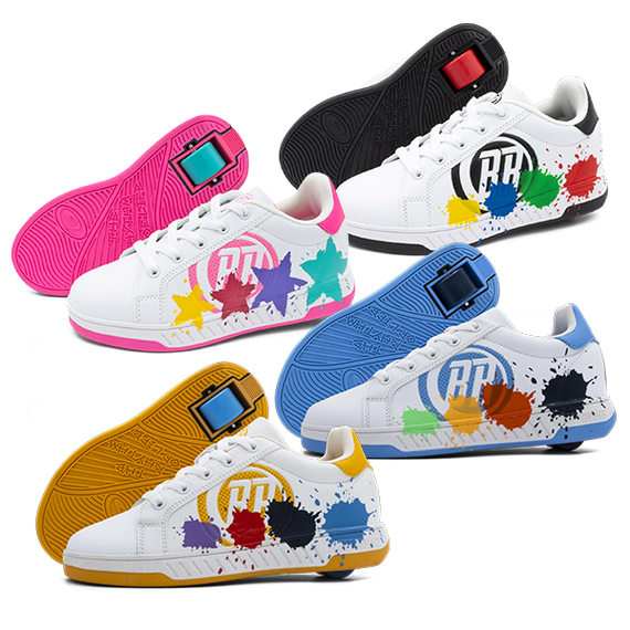 Pantofi Breezy Rollers Splash alb și albastru deschis
