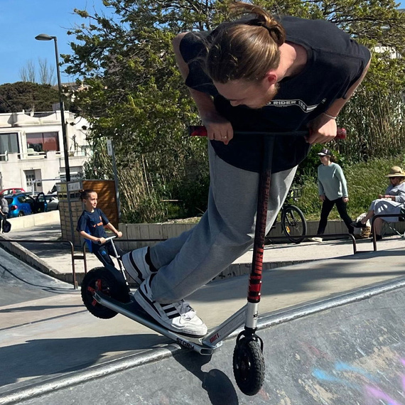 Off-road Story Dirt Freestyle Scooter negru și galben 89.9 cm