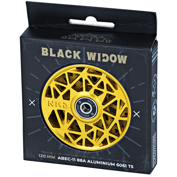 NKD Black Widow negru și auriu 120 mm roată scuter