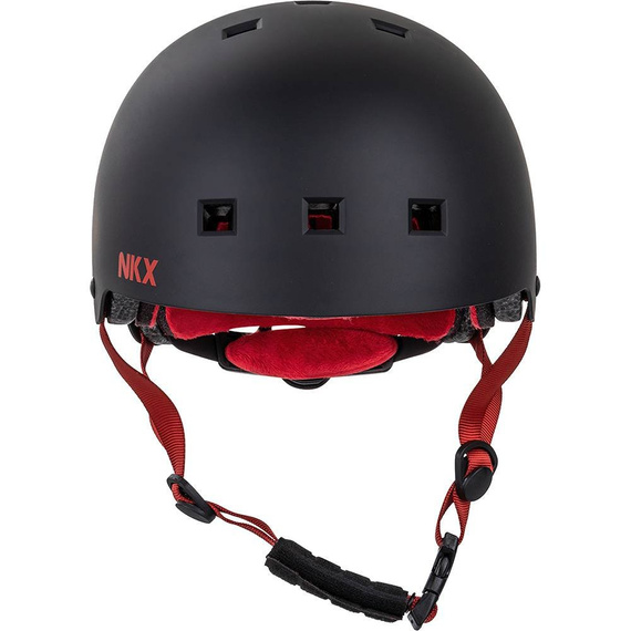 NKX Brain Saver Cască de skateboard negru și roșu