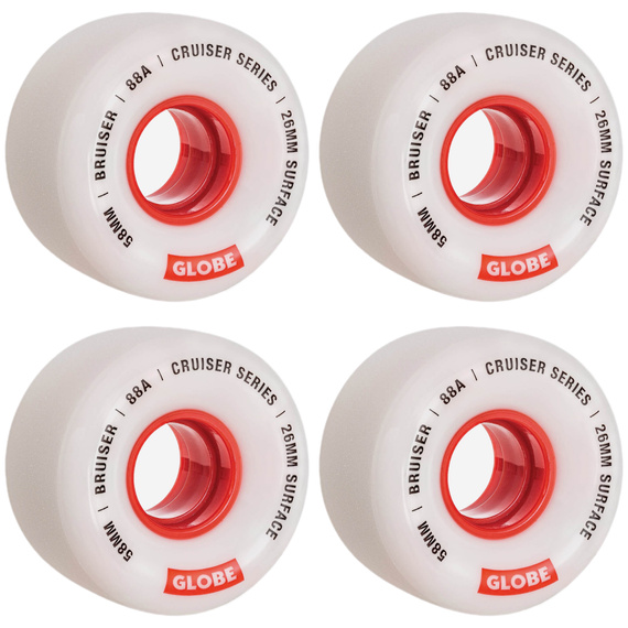 GLOBE Bruiser alb/roșu 58 mm roți skateboard