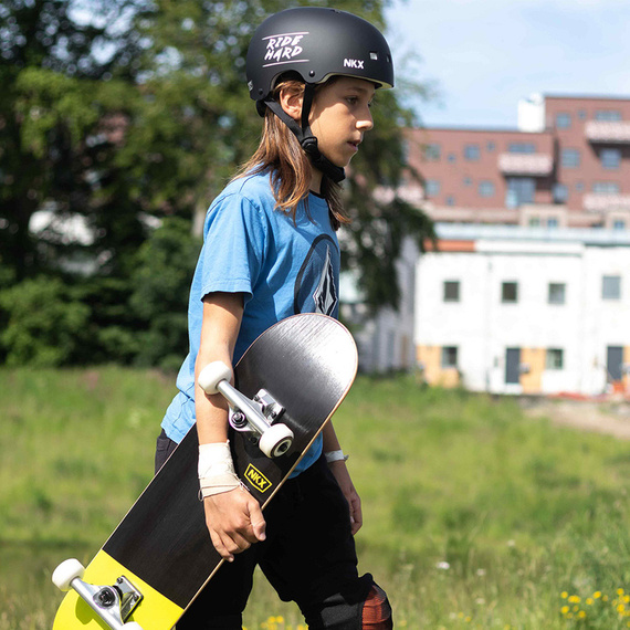 NKX Brain Saver Skateboard Helmet Black Ride Hard