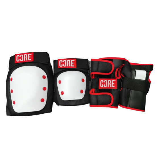 Set de protecții CORE Skate Triple Pad Set Alb
