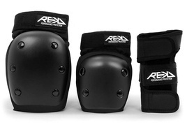 REKD Heavy Duty Triple Pad Protectors Set Negru