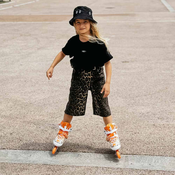 Patine în linie Story Spike reglabile roz/albastru LED