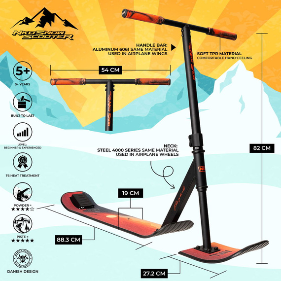 NKD SNOW Stunt Scooter negru și roșu wys. 82 cm