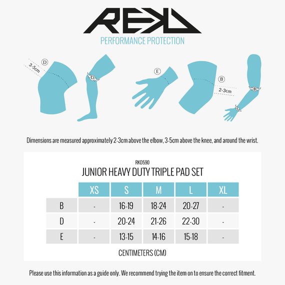 REKD Junior Heavy Duty Triple Pad Set Negru