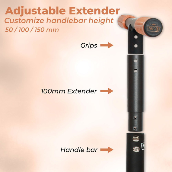 NKD PRO 7.5" Trambulină Scooter Negru-Auriu înălțime 60-90 cm