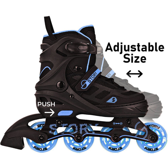 Patine în linie Story Fusion ajustabile Albastru