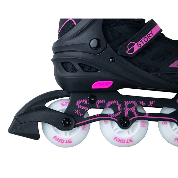 Patine în linie Story Fusion reglabile Pink LED