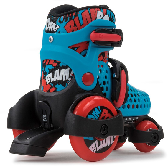 Patine quad pentru copii SFR Stomper ajustabile Albastru și negru