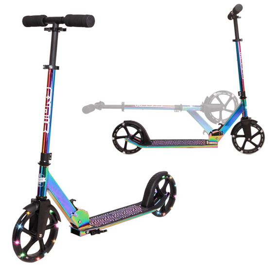 Scuter de transport cu roți mari Story Urban GO! LED Neochrome strălucitor