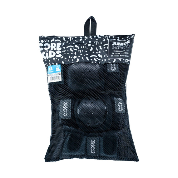 Set de protecții pentru copii CORE Kids Protection Junior Skate Triple Pad Set Negru