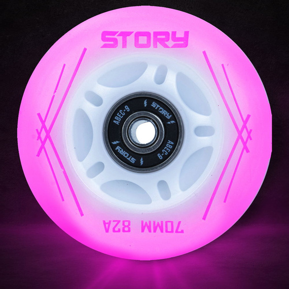 Glowing Story Inline Skates Roți roz LED 64 mm (8 buc).)