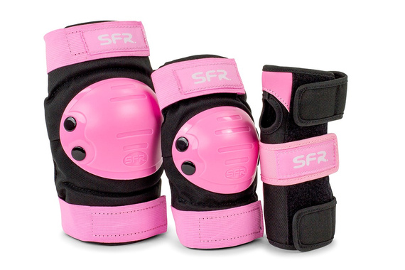 SFR Youth Ramp Triple Pad Protector Set negru și roz