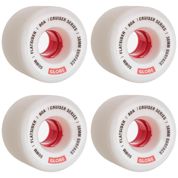GLOBE Flatsider Skateboard Cruiser Wheels alb/roșu 60 mm