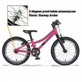 KUbikes bicicletă super ușoară pentru copii 16s 2 viteze Roz