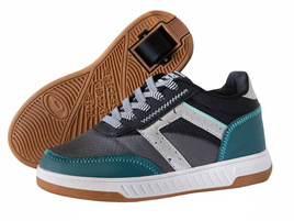 Pantofi Breezy Rollers Kicks Turquoise-Grey-Black