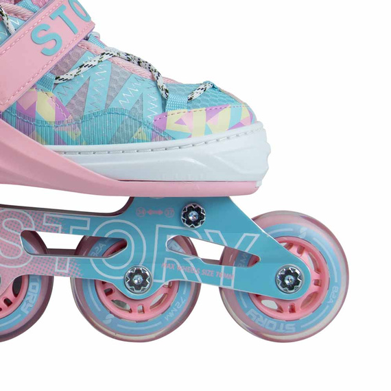 Patine în linie Story Spike ajustabile Blue-Pink