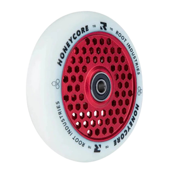 Root Industries Honeycore White Pro Scooter Wheels 2-Pack Red 110 mm (2 buc).)