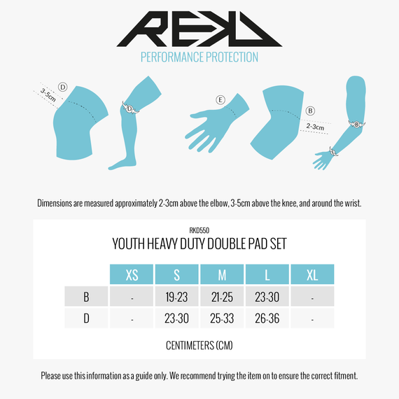 REKD YOUTH HEAVY DUTY DOUBLE PAD SET Protectori Albastru