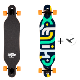 CHILLAX TYPO GREEN Longboard 106.5 cm + T-tool
