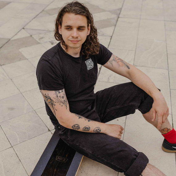 NKX Superior Dancing Longboard negru și auriu 48.5"