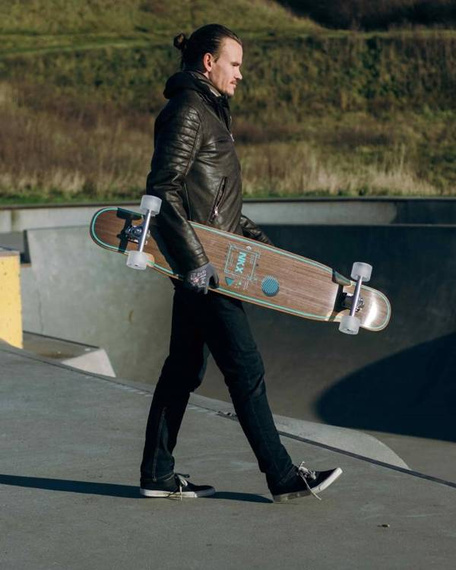 Longboard pentru dansatori NKX Geometric Walnut Green 117 cm