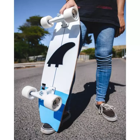 Surfskate Skateboard NKX Maverick Tahiti alb-albastru 30 "