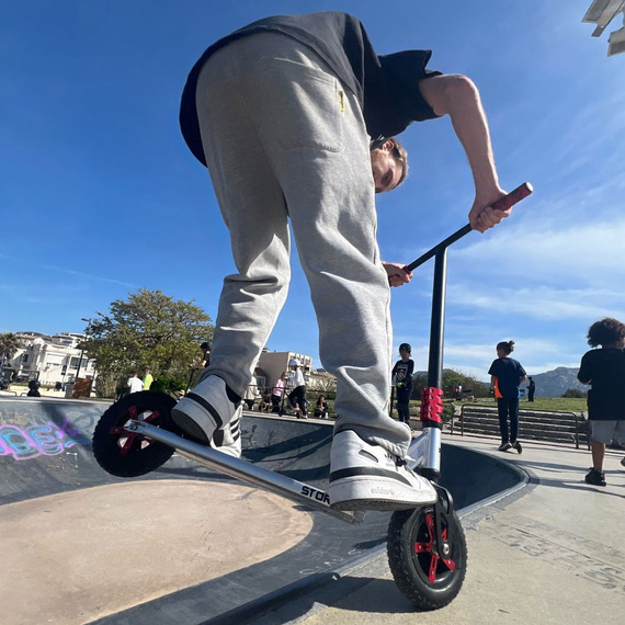 Off-road Story Dirt Freestyle Scooter negru și galben 89.9 cm