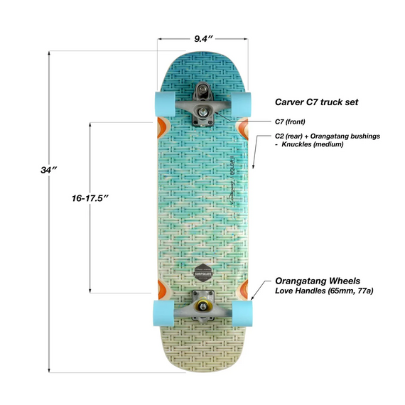 Placă de surfskate Loaded X Carver Bolsa C7 31"