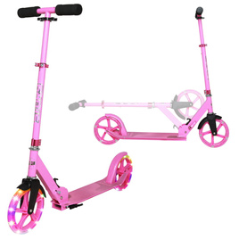 Scuter de transport cu roți mari Story Urban GO! LED roz