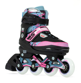 Patine pentru copii SFR Pixel reglabile Blue-Pink