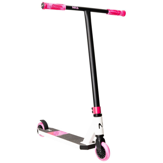 NKD Next Generation Scutere ușoare din aluminiu pentru tineri rideri Alb-roz wys. 79,4 cm