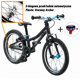 KUbikes 16S Bicicletă superușoară pentru copii cu 2 viteze Negru și albastru