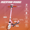 Transport urban Scooter cu suspensie frontală Story Retro Ride roz și alb